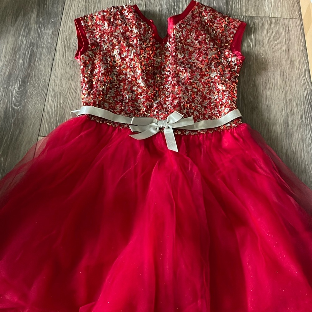 American girl red glitter size8 dress